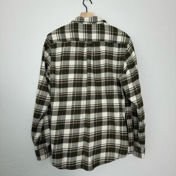 Orvis Men'sGreen Plaid Flannel Shirt Button Down Longsleeve Shacket Size Medium - Picture 7 of 10